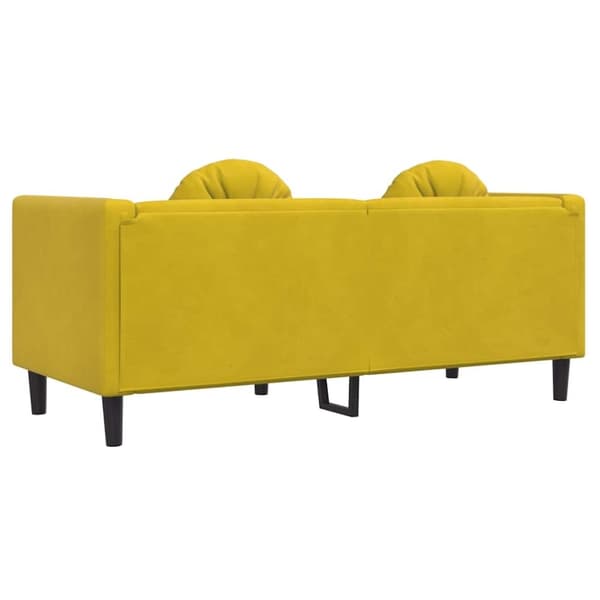 vidaXL Soffa med kuddar 2-sits gul sammet