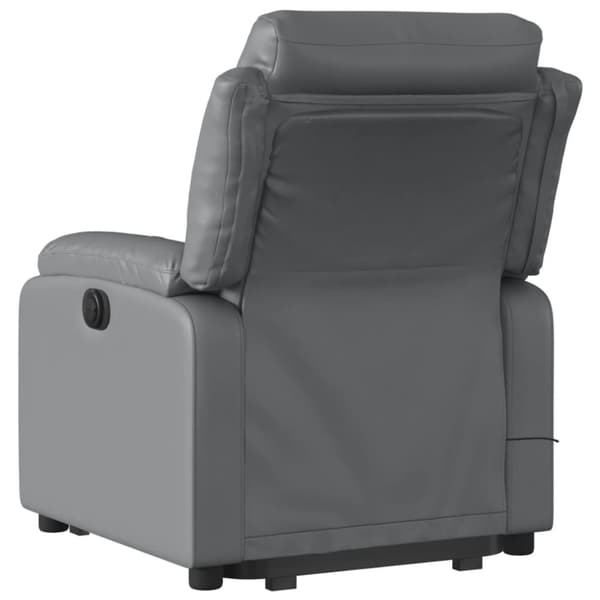 vidaXL Massagefåtölj med uppresningshjälp Grå konstläder