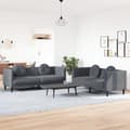 Miniatyrbillede 9 af 9: vidaXL sofasæt 2 dele med puder velour mørkegrå