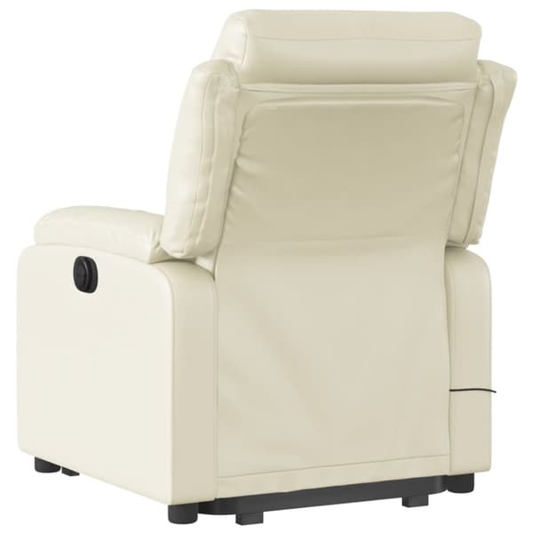 vidaXL Massagefåtölj med uppresningshjälp gräddvit konstläder
