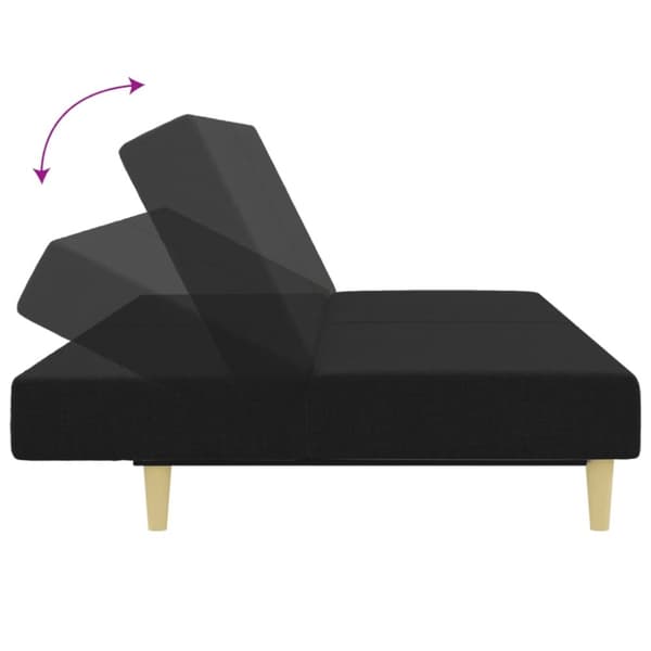vidaXL sofasæt 2 dele stof sort