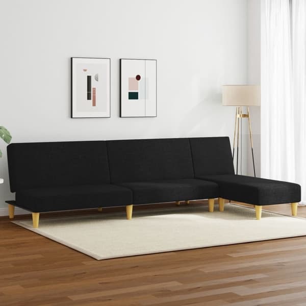 vidaXL sofasæt 2 dele stof sort
