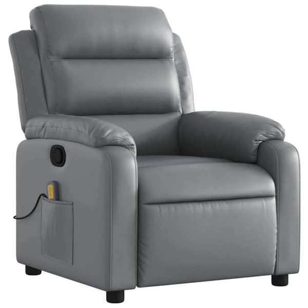 vidaXL Massagefåtölj grå konstläder