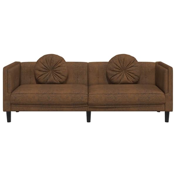 vidaXL 3-personers sofa med hynder velour brun