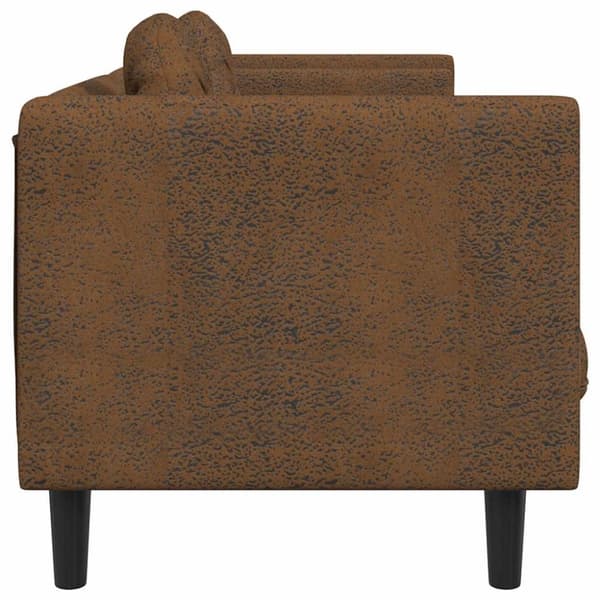 vidaXL 3-personers sofa med hynder velour brun