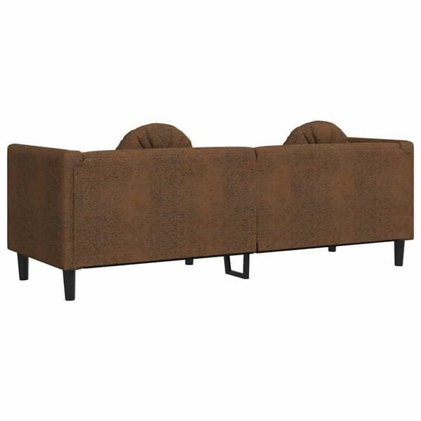vidaXL 3-personers sofa med hynder velour brun