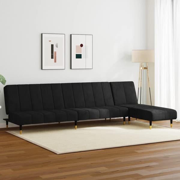 vidaXL sofasæt 2 dele velour sort