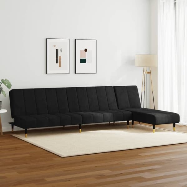 vidaXL sofasæt 2 dele velour sort