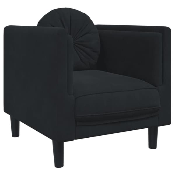 vidaXL sofasæt 3 dele med puder velour sort