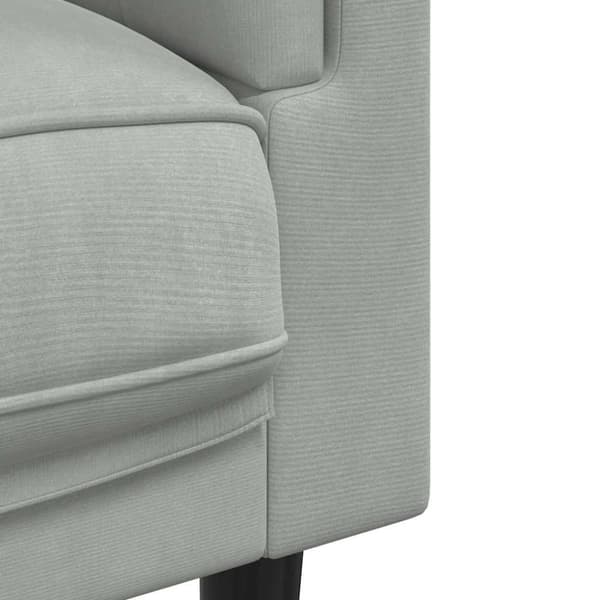 vidaXL Soffa med kuddar 2-sits ljusgrå sammet