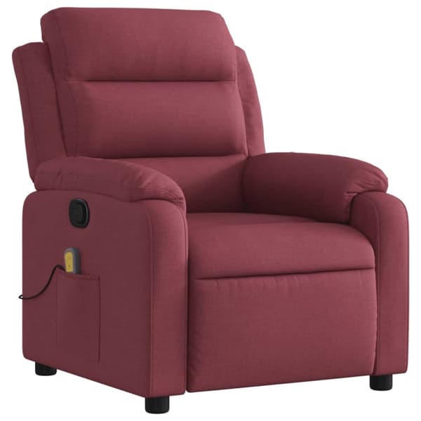 vidaXL Massagefåtölj vinröd tyg