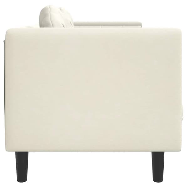 vidaXL 2-personers sofa med hynder velour cremefarvet