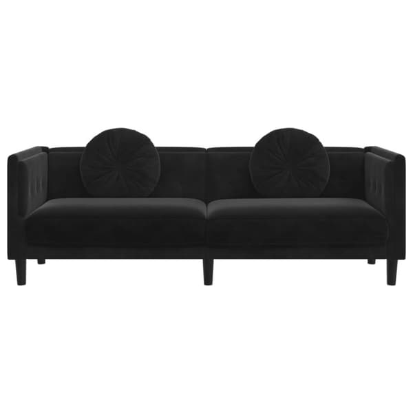 vidaXL 3-personers sofa med hynder velour sort