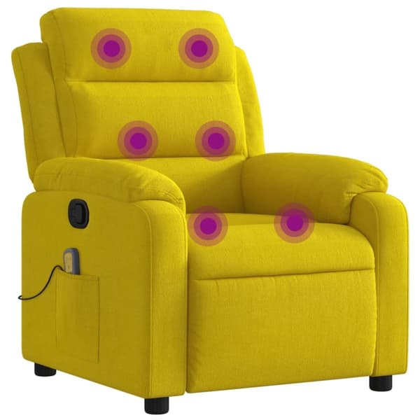 vidaXL Massagefåtölj gul sammet