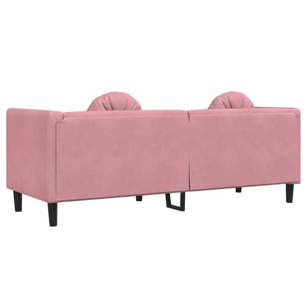 vidaXL 3-personers sofa med hynder velour lyserød