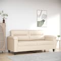 Miniatyrbild 8 av 8: vidaXL 2-sitssoffa Beige 140 cm mikrofibertyg