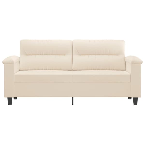 vidaXL 2-sitssoffa Beige 140 cm mikrofibertyg