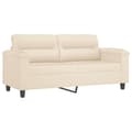 Miniatyrbild 1 av 8: vidaXL 2-sitssoffa Beige 140 cm mikrofibertyg
