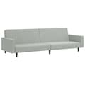 Miniatyrbillede 3 af 11: vidaXL sofasæt 2 dele velour lysegrå