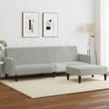 Miniatyrbillede 11 af 11: vidaXL sofasæt 2 dele velour lysegrå