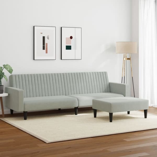 vidaXL sofasæt 2 dele velour lysegrå