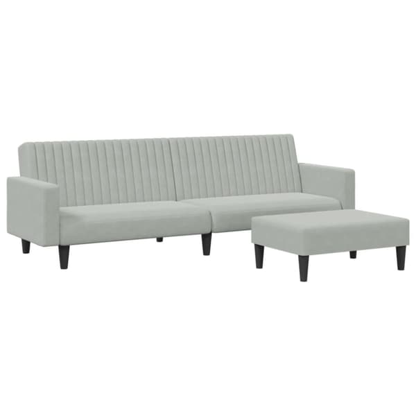 vidaXL sofasæt 2 dele velour lysegrå