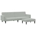Miniatyrbillede 1 af 11: vidaXL sofasæt 2 dele velour lysegrå