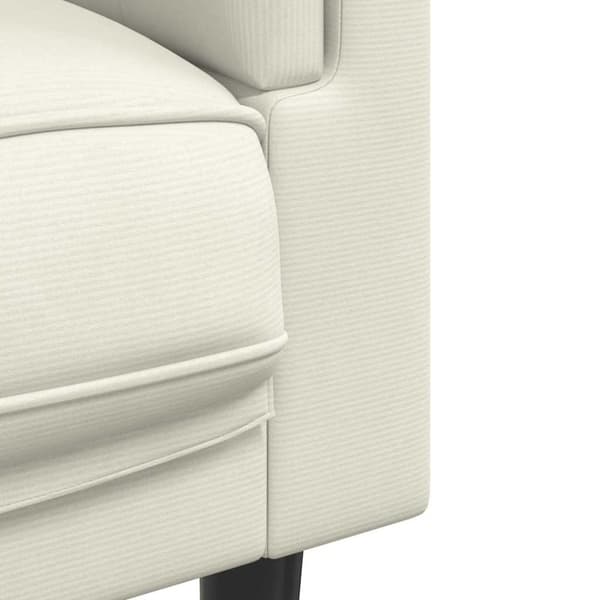vidaXL Soffa med kuddar 3-sits gräddvit sammet