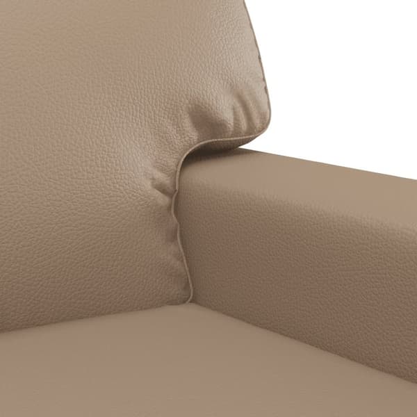 vidaXL Soffgrupp med kuddar 2 delar cappuccino konstläder