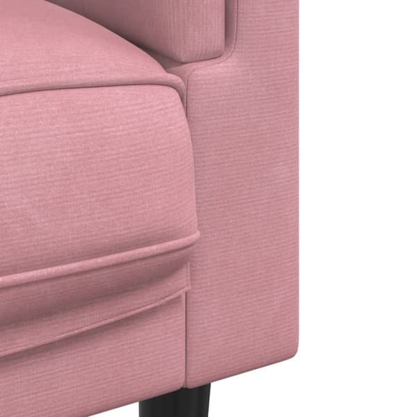 vidaXL Soffgrupp med kuddar 2 delar rosa sammet