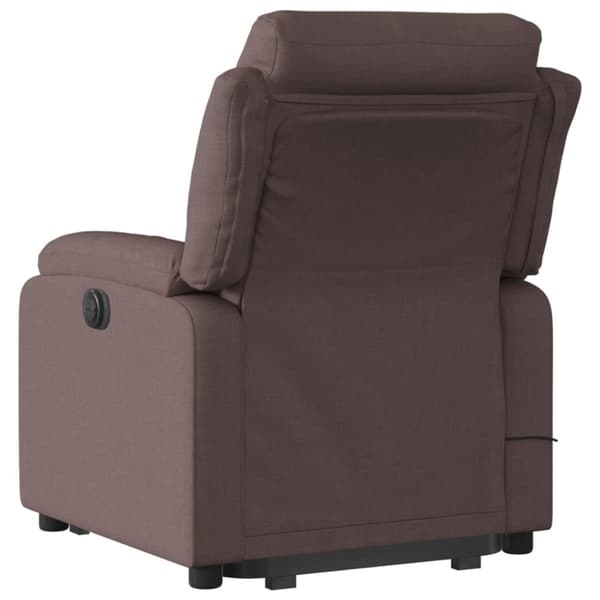 vidaXL Massagefåtölj med uppresningshjälp mörkbrun tyg