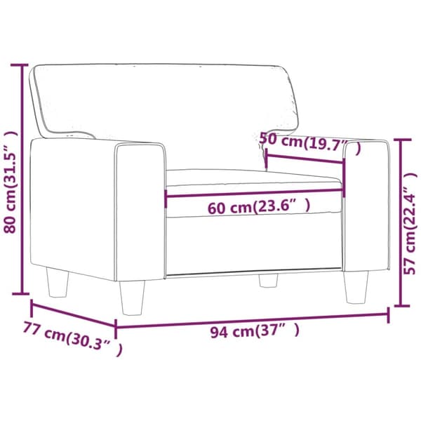 vidaXL lænestol 60 cm kunstlæder Cappuccino