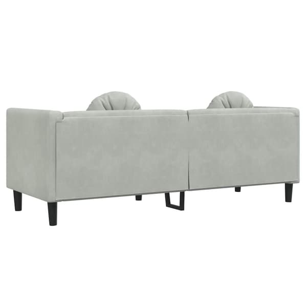 vidaXL Soffa med kuddar 3-sits ljusgrå sammet