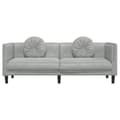 Miniatyrbillede 5 af 11: vidaXL 3-personers sofa med hynder velour lysegrå