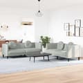 Miniatyrbillede 9 af 9: vidaXL sofasæt 2 dele med puder velour lysegrå