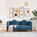 Miniatyrbillede 4 af 11: vidaXL 2-personers sofa med hynder velour blå