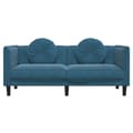Miniatyrbillede 5 af 11: vidaXL 2-personers sofa med hynder velour blå