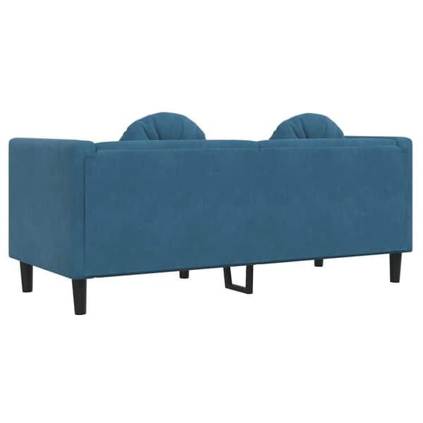 vidaXL 2-personers sofa med hynder velour blå