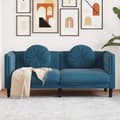 Miniatyrbillede 2 af 11: vidaXL 2-personers sofa med hynder velour blå
