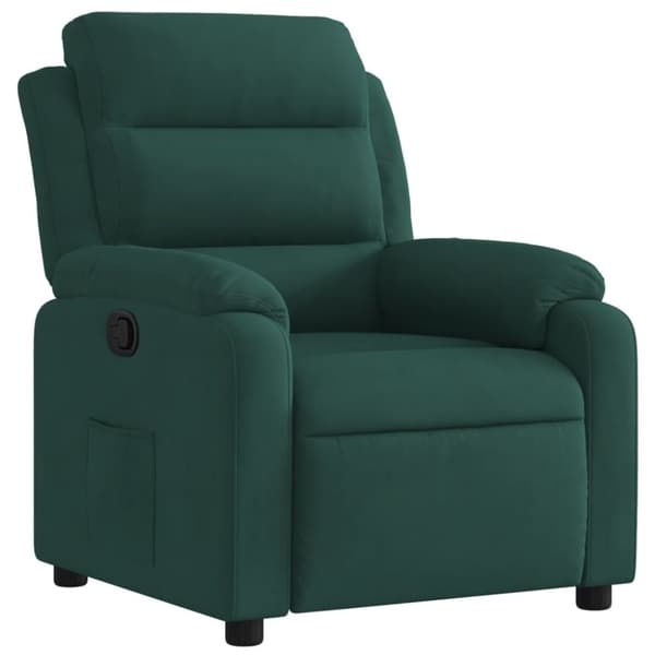 vidaXL Reclinerfåtölj mörkgrön sammet