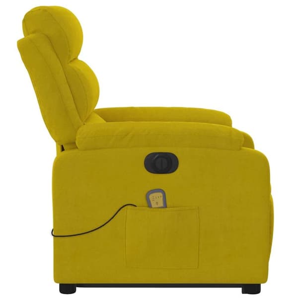 vidaXL løftestol med massagefunktion velour gul