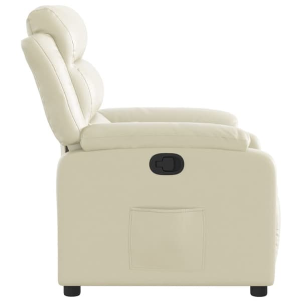 vidaXL Reclinerfåtölj gräddvit konstläder