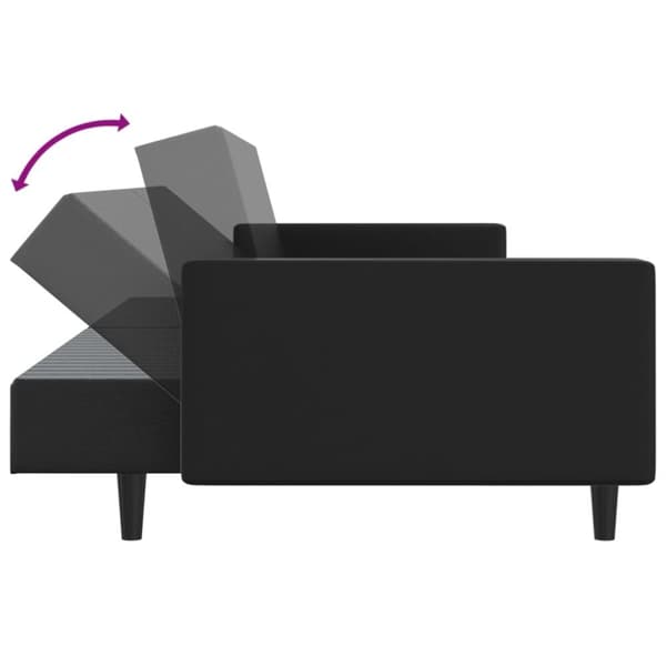 vidaXL sofasæt 2 dele kunstlæder sort