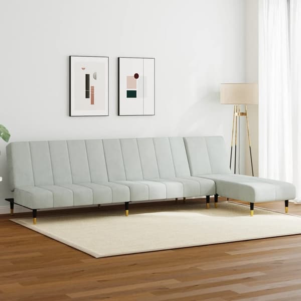 vidaXL sofasæt 2 dele velour lysegrå