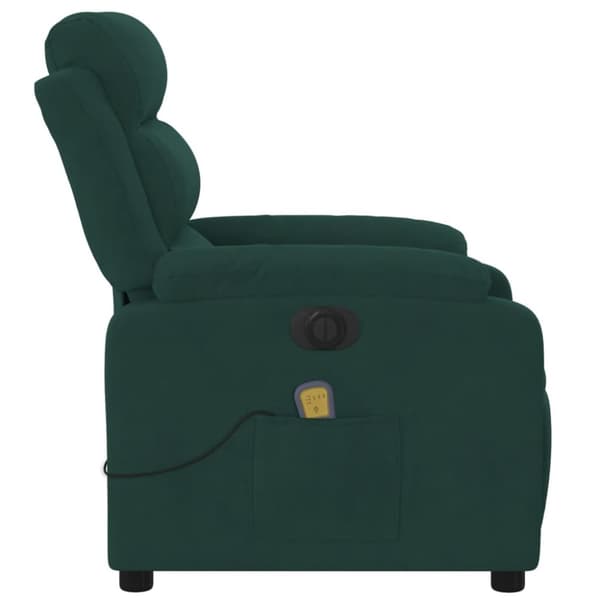 vidaXL Elektrisk massagefåtölj mörkgrön sammet