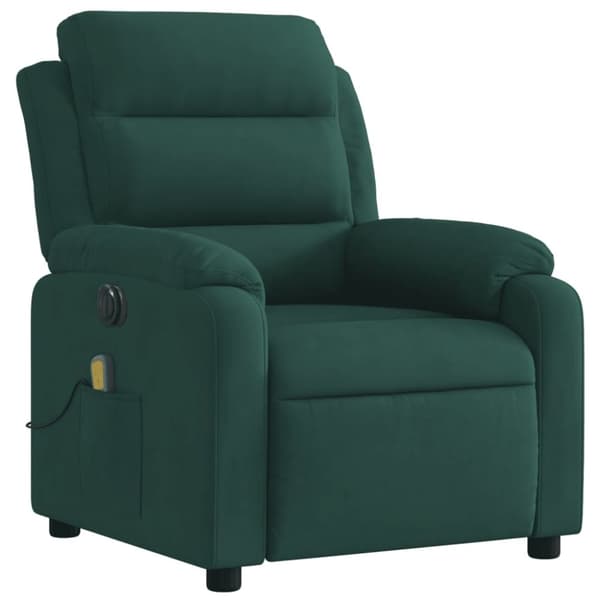 vidaXL massagestol velour mørkegrøn