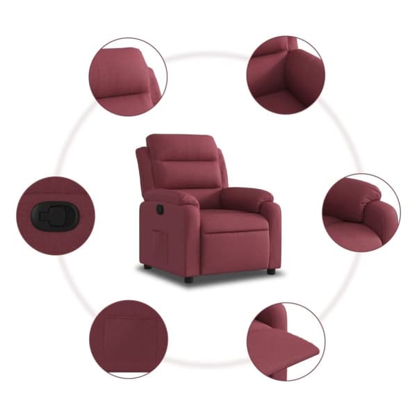 vidaXL Reclinerfåtölj vinröd tyg