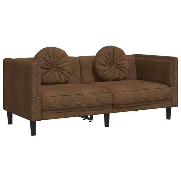 vidaXL sofasæt 3 dele med puder velour brun