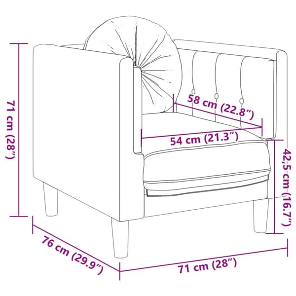 vidaXL sofasæt 3 dele med puder velour brun