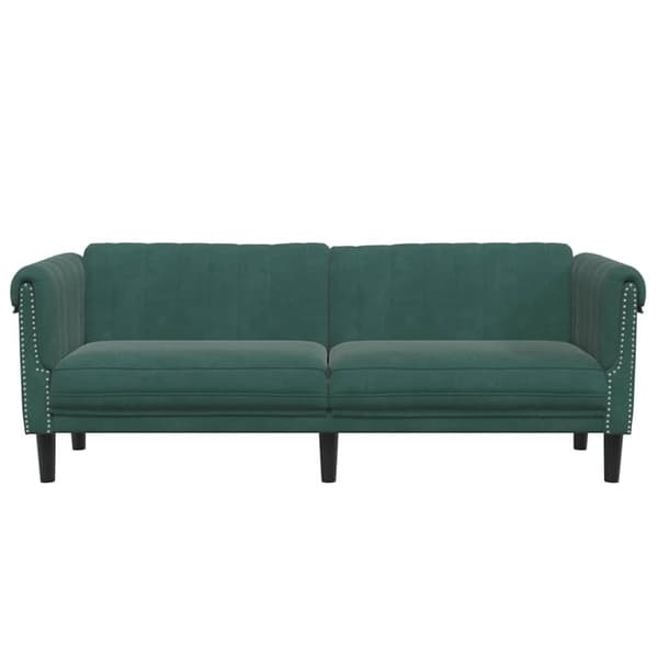 vidaXL Soffa 3-sits mörkgrön sammet
